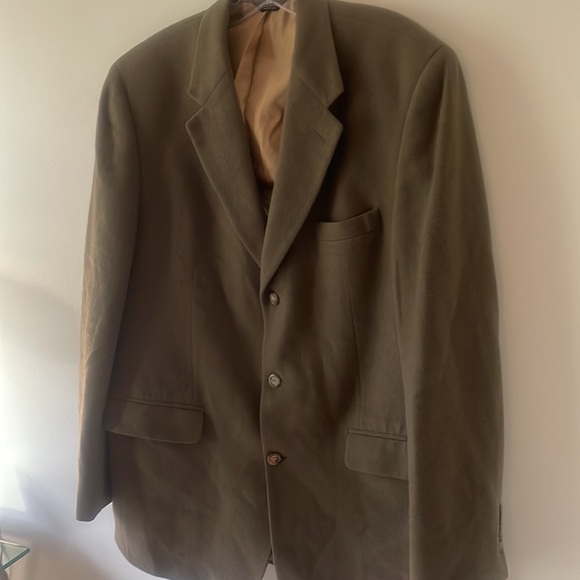 Vintage Bill Blass Khaki Green Camel Hair Blazer 43 long - Picture 2 of 15